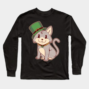 Lucky Cat-titude: Get Your Purr On with This Leprechaun Feline! Long Sleeve T-Shirt